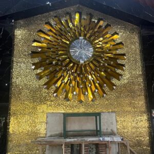 Back Ground Salib Altar 6 tumpuk 3 D Logam Full stainless 360 cm