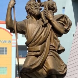 Patung St. Kristoforus logam Kuningan 330 cm